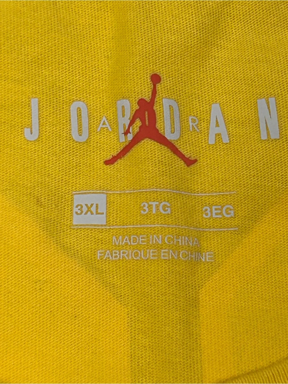 Air Jordan Men's Yellow 1991  Logo Short Sleeve Tee Shirt 23 Size 3XL Basketball